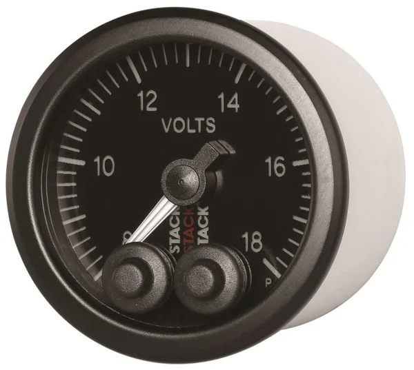 Autometer Stack 52mm 8-18V Pro-Control Battery Voltage Gauge -Black – ST3516