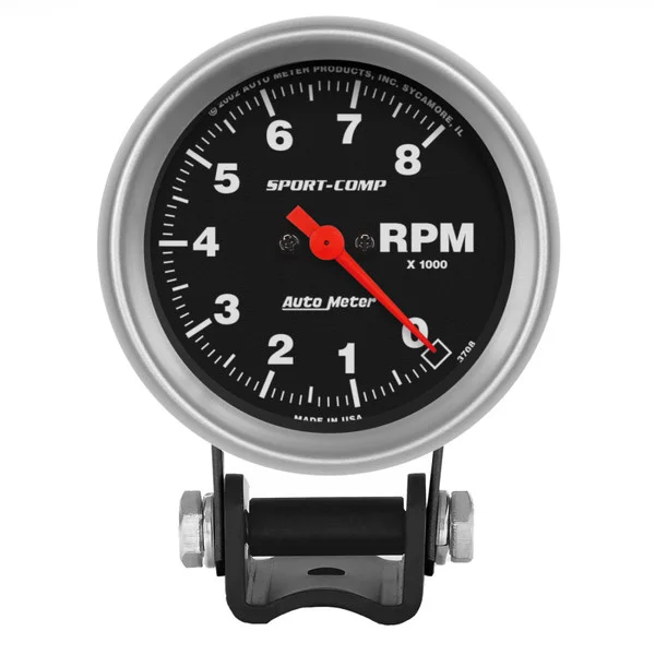 Autometer Standard 2-5/8in 8,000 RPM Pedestal Mount Tachometer Sport Comp – 3708
