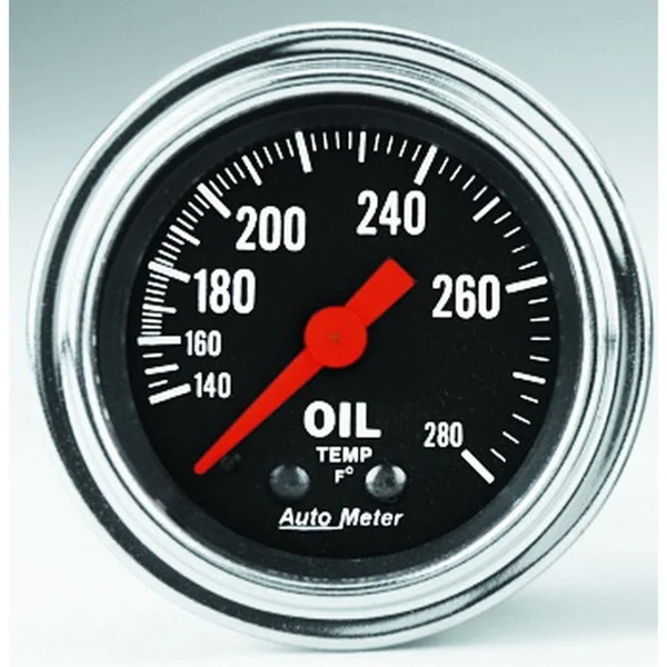 Autometer Traditional Chrome 2-1/16in 140-280 Deg F Mechanical Oil Temp Gauge – 2441