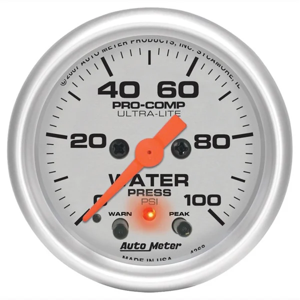 Autometer Ultra-Lite 2-1/16in 0-100PSI Electronic Water Pressure Gage – 4368