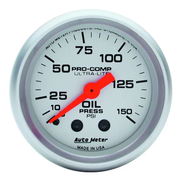 Autometer Ultra-Lite 52mm 0-150 PSI Mechanical Oil Pressure Gauge – 4323