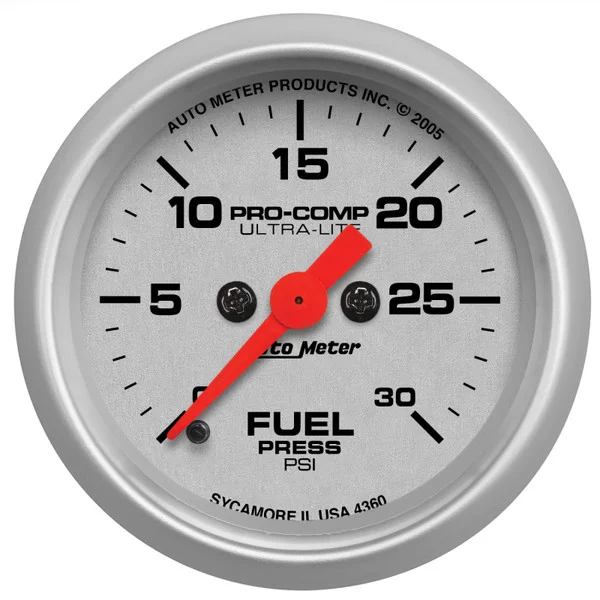 Autometer Ultra-Lite 52mm 0-30 PSI Full Sweep Electronic Fuel Pressue Gauge – 4360