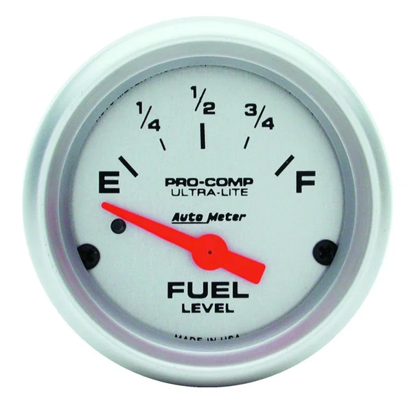 Autometer Ultra-Lite 52mm 0 OHMS Empty/90 OHMS Full Short Sweep Electronic Fuel Level Gauge – 4314