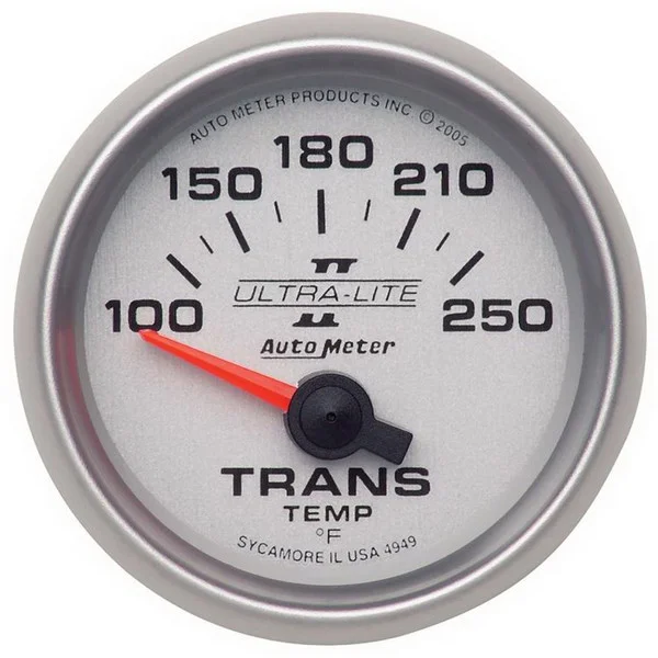 Autometer Ultra-Lite II 52mm 100-250 Deg F Short Sweep Electric Transmission Temperature Gauge – 4949