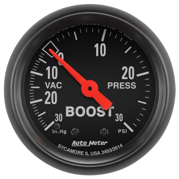Autometer Z Series 52mm 30 In Hg.-Vac. / 30 PSI Boost / Vacuum Gauge – 2614