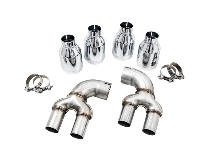 AWE OE-to-Quad Tip Conversion Kit for G2X M340i / M440i – Chrome Silver Tips – 3810-42018