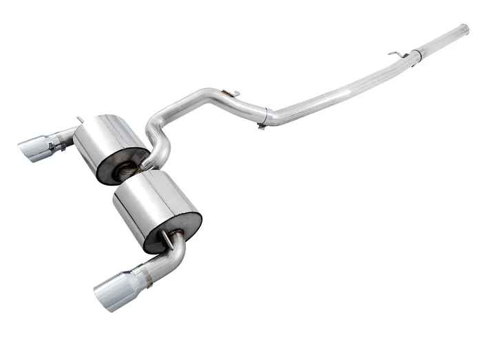 AWE Touring Edition Cat-back Exhaust for Ford Focus RS- Non-Resonated – Chrome Silver Tips – 3015-32088