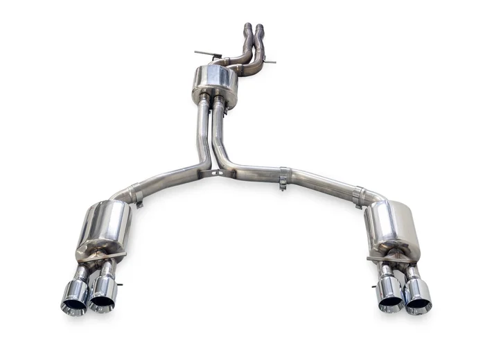 AWE Touring Edition Exhaust for Audi C7 A7 3.0T – Quad Outlet, Chrome Silver Tips – 3015-42074