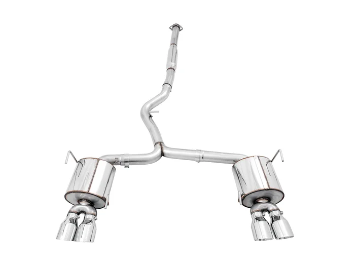 AWE Touring Edition Exhaust for VA STI / GV WRX / GV STI Sedan – Chrome Silver Quad Tips (102mm) – 3015-42104