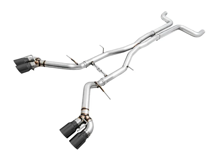 AWE Track Edition Cat-back Exhaust for Gen6 Camaro SS / ZL1 / LT1 – Non-Resonated – Diamond Black Tips (Quad Outlet) – 3020-43074