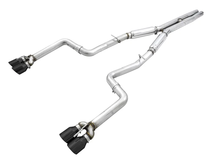 AWE Track Edition Exhaust for 15+ Challenger 6.4 / 6.2 SC – Diamond Black Quad Tips – 3015-43144