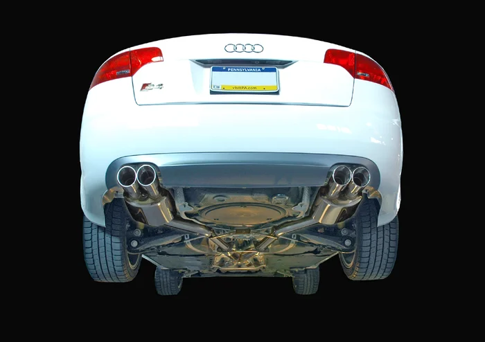 AWE Track Edition Exhaust for Audi B7 S4 – Diamond Black Tips – 3020-43010