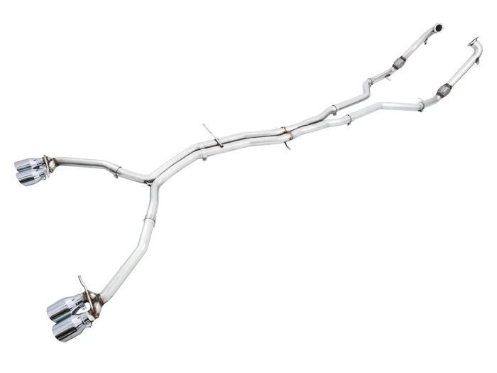 AWE Track Edition Exhaust for Audi B9 S5 Coupe – Chrome Silver 90mm Tips – 3010-42062