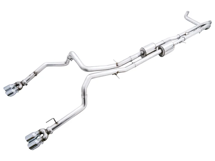 AWE Tuning 0FG Catback Exhaust for Silverado ZR2/Sierra AT4X – Quad Chrome Silver Tips – 3015-42284