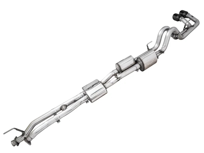 AWE Tuning 0FG Exhaust with BashGuard for 3rd Gen Tacoma – Dual Diamond Black Tips – 3015-33826