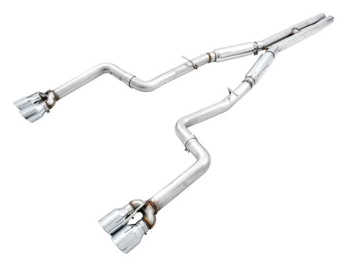 AWE Tuning 2015+ Dodge Challenger 6.4L/6.2L SC Track Edition Exhaust – Quad Chrome Silver Tips