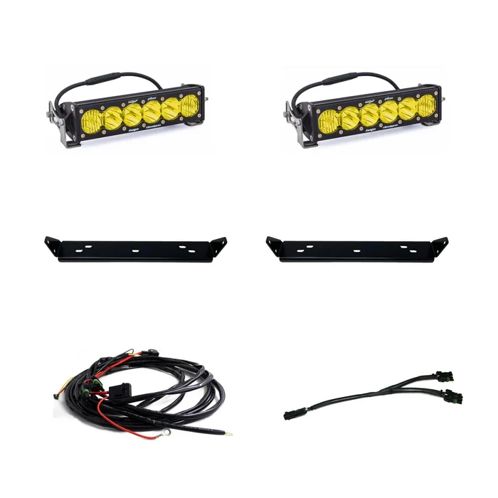 Baja Designs OnX6+ 10 in. Dual Behind Grille Light Bar Kit (Amber): 21-23 Raptor – 448064