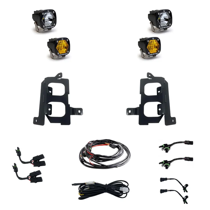 Baja Designs S1 Dual Fog Pocket Light Kit (Amber/Clear): 19-22 GMC 1500 – 448084