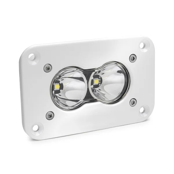 Baja Designs S2 Pro Flush Mount LED Light Pod, Work/Scene, White Housing – 481006WT