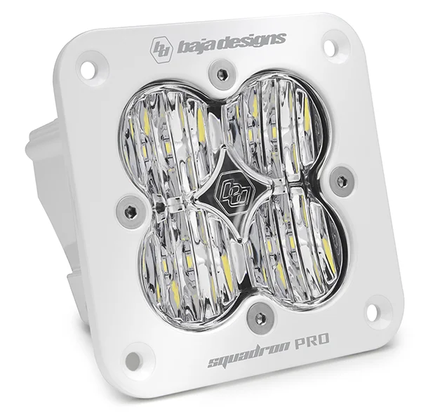 Baja Designs Squadron Pro Flush Mount LED Light Pod, Wide Cornering, White Housing – 491005WT