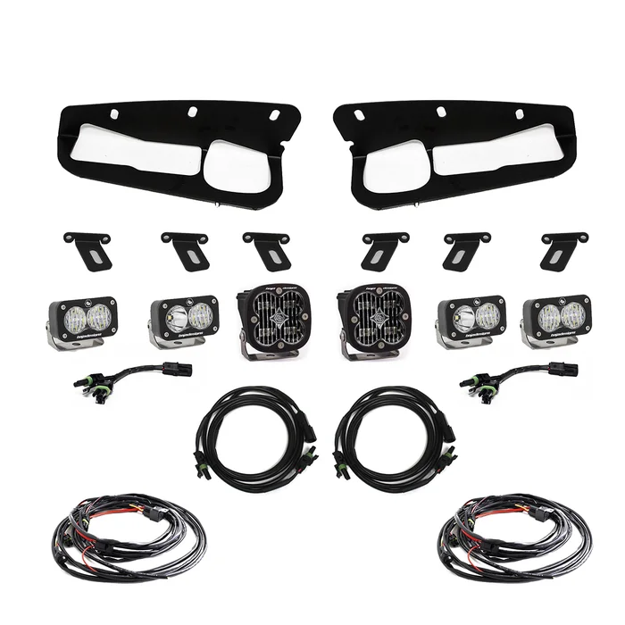 Baja Designs Squadron SAE/Dual S2 Sport Fog Pocket Light Kit, Toggle Harness: 21+ Bronco, Steel Bumper – 447761