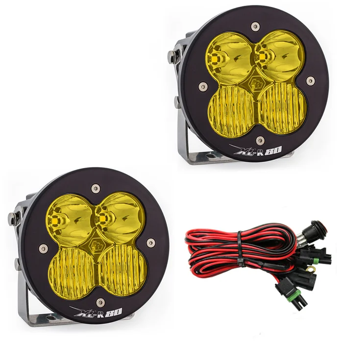 Baja Designs XL-R 80 LED Light Pod, Driving/Combo (Amber) (Pair) – 767813