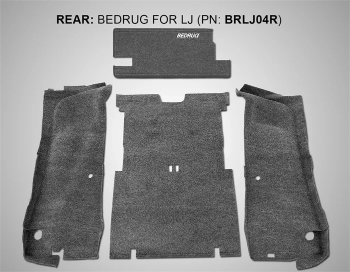 BedRug 03-06 Jeep LJ Unlimited Rear 4Pc Cargo Kit (Inc Tlgte & Tub Liner) – BRLJ04R