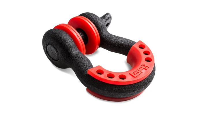Body Armor 4×4 3/4in Black D-Ring with Red Isolators Single