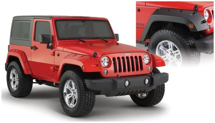 Bushwacker 07-18 Jeep Wrangler Pocket Style Flares 2pc – Black
