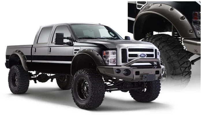 Bushwacker 08-10 Ford F-250 Super Duty Cutout Style Flares 2pc – Black