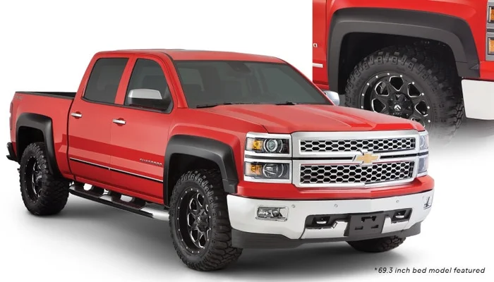 Bushwacker 15-18 Chevy Silverado 2500 HD Fleetside Extend-A-Fender Style Flares 4pc – Black