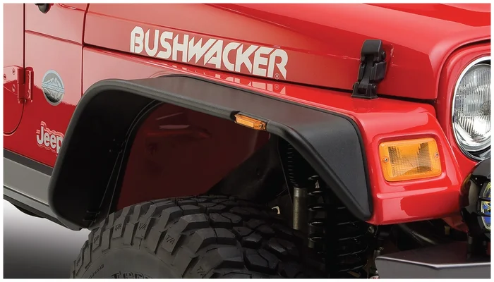 Bushwacker Front Jeep Wrangler Flat Fender Flares, Black – 10055-07