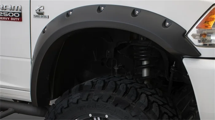 Bushwacker Front Ram 2500/3500 Max Coverage Pocket Fender Flares, Black – 50051-02