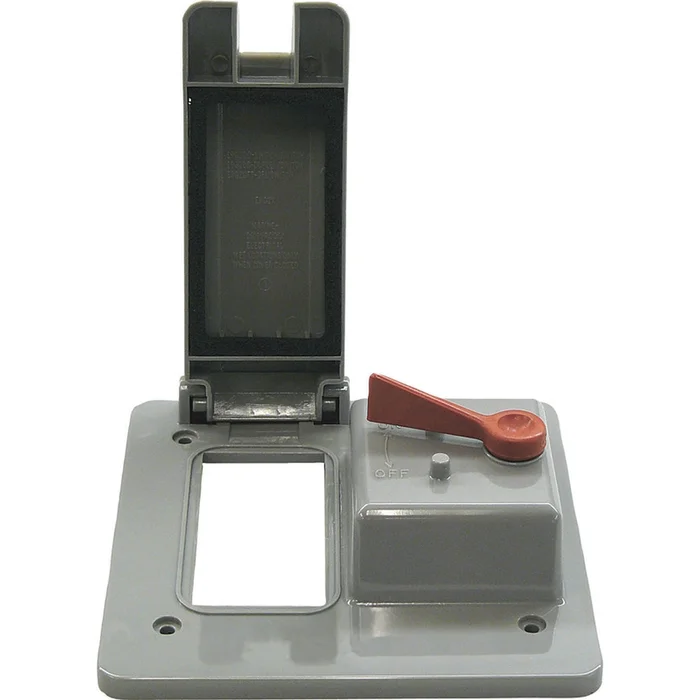 Cantex – 5133345B – Rectangle PVC 2 gang Electrical Cover For 1 GFCI Receptacle and 1 Toggle Switch