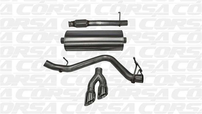 Corsa 14-19 GMC Sierra/Chevy Silv 1500 Reg. Cab/Long Bed 5.3L V8 Polished Single Side CBExhaust