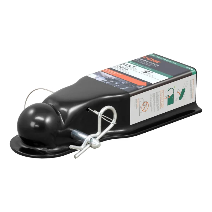 CURT 25472 QuickPin No-Latch 2 Trailer Coupler (3 Channel, 3,500 lbs)