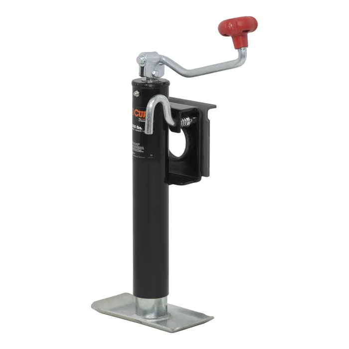 CURT 28301 Bracket-Mount Swivel Jack with Top Handle (2,000 lbs, 10 Travel, Packaged)