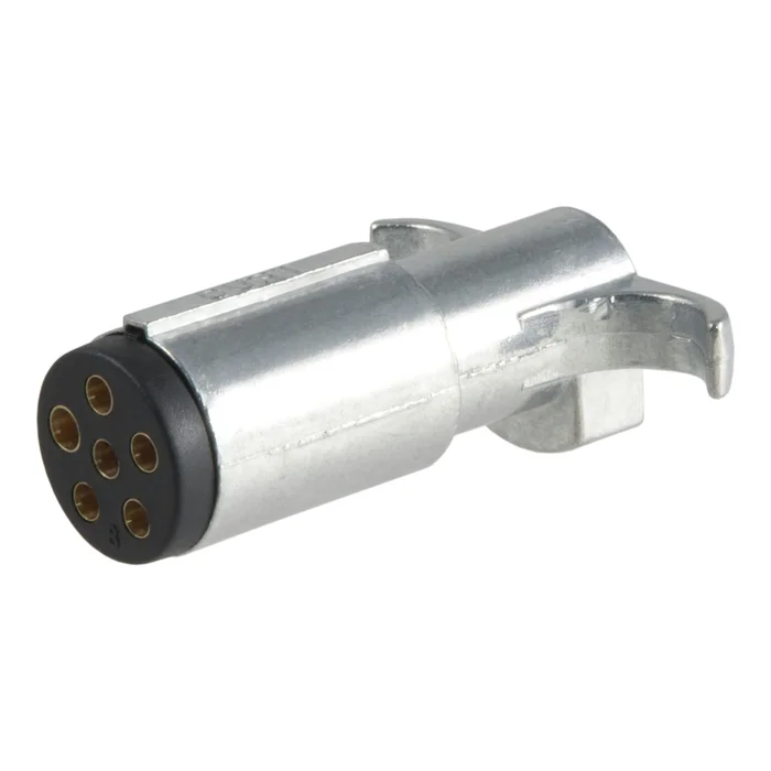 CURT 58080 6-Way Round Connector Plug (Trailer Side, Diecast Metal)