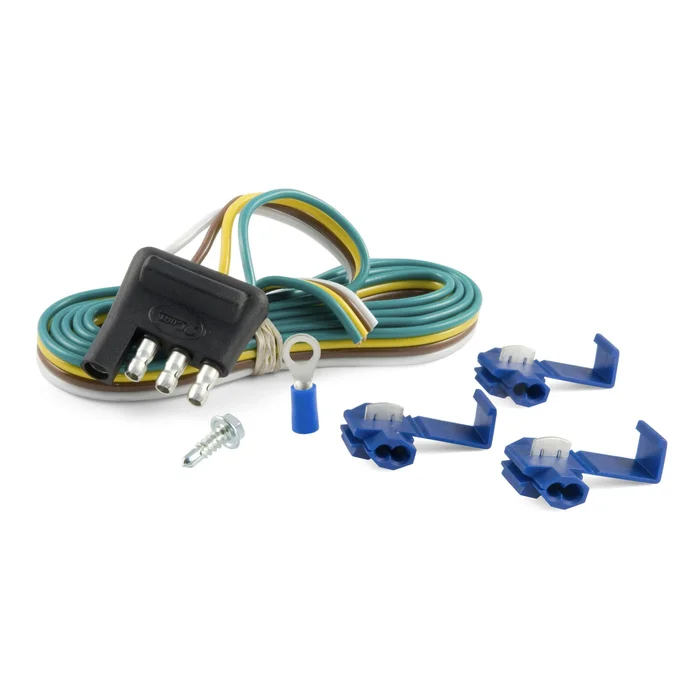 CURT 58349 4-Way Flat Connector Plug with 48 Wires & Hardware (Trailer Side, Packaged)