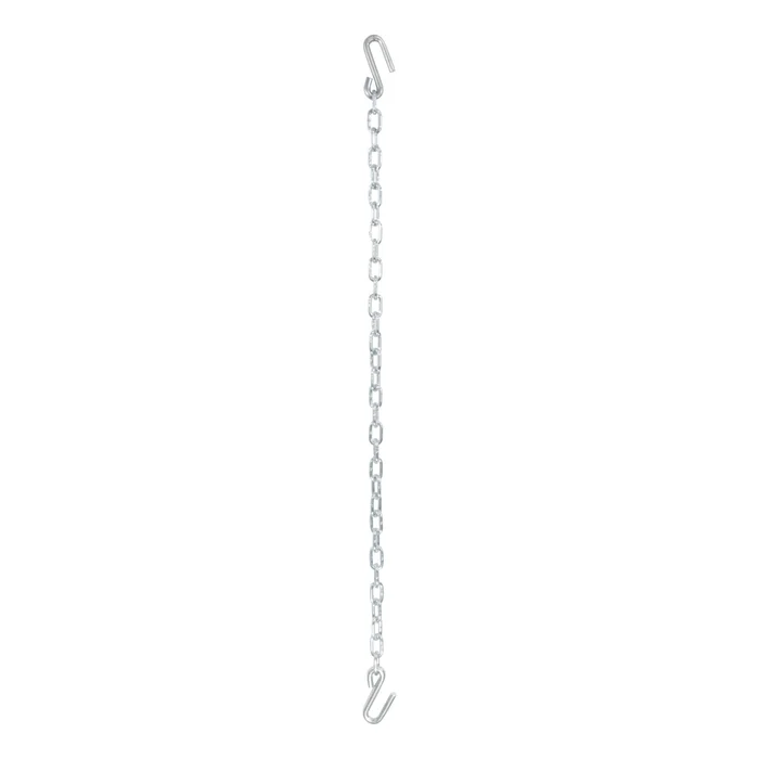CURT 80030 48 Safety Chain with 2 S-Hooks (5,000 lbs, Clear Zinc)
