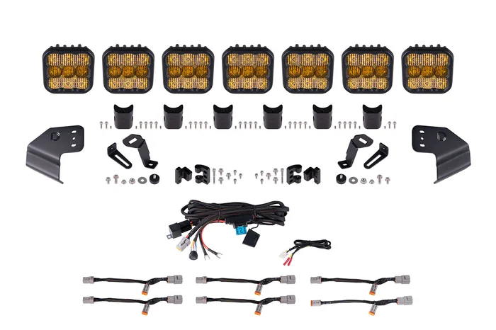 Diode Dynamics Bronco SS5 Pro CrossLink Windshield Yellow Combo Lightbar Kit-DD7265