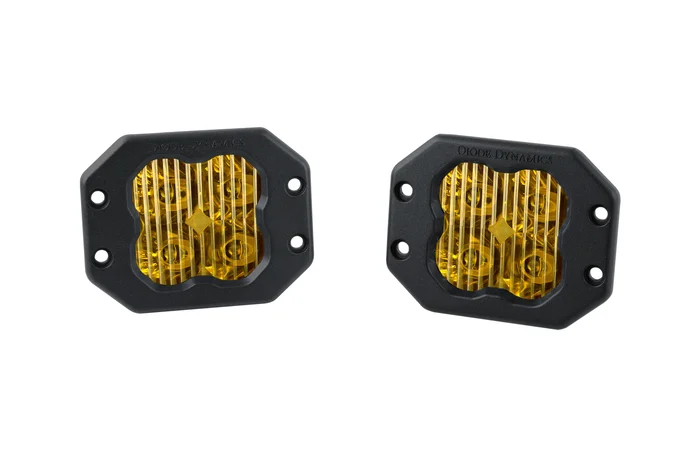 Diode Dynamics SS3 Sport Amber Backlight Yellow Driving Flush Pair-DD6923P