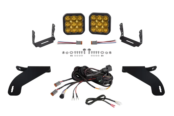 Diode Dynamics SS5 Bumper LED Pod Light Kit for 21-22 Ford F-150, Pro Yellow Driving – DD7333