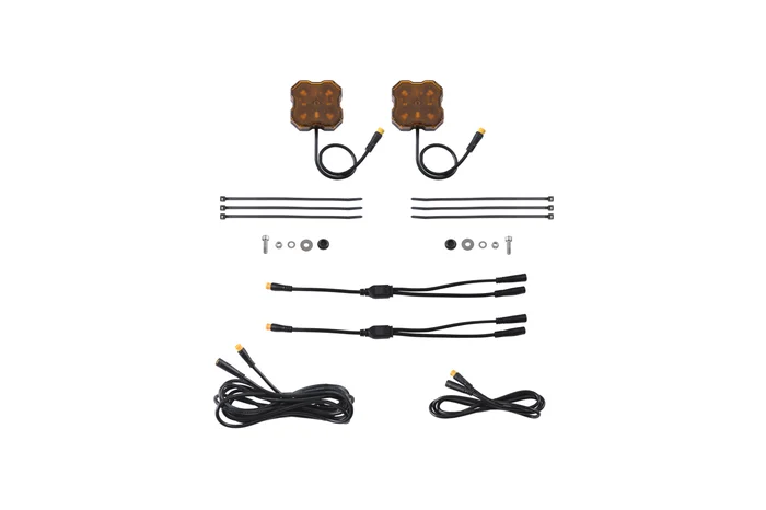Diode Dynamics Stage Series Single-Color LED Rock Light, Amber M8 (2-pack) – DD7457