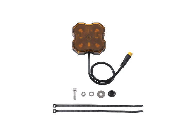 Diode Dynamics Stage Series Single-Color LED Rock Light, Amber M8 (one) – DD7436