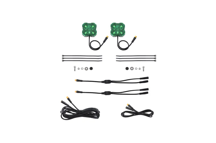 Diode Dynamics Stage Series Single-Color LED Rock Light, Green M8 (2-pack) – DD7459