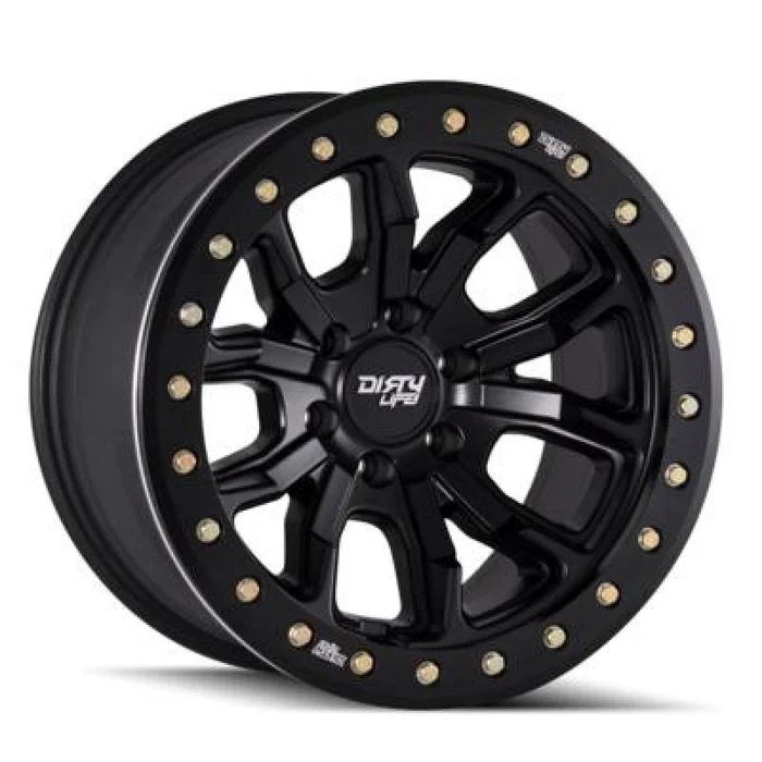 Dirty Life 9303 DT-1 17×9 / 5×127 BP / -38mm Offset / 78.1mm Hub Matte Black Wheel – Beadlock
