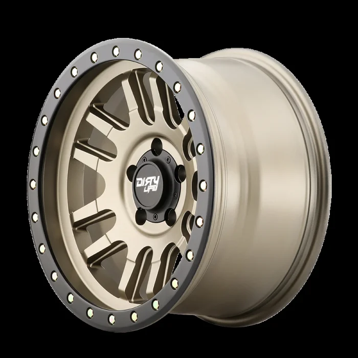 Dirty Life 9309 Canyon Pro 17×9/6×139.7 BP/0mm Offset/106mm Hub Satin Gold Wheel – Beadlock