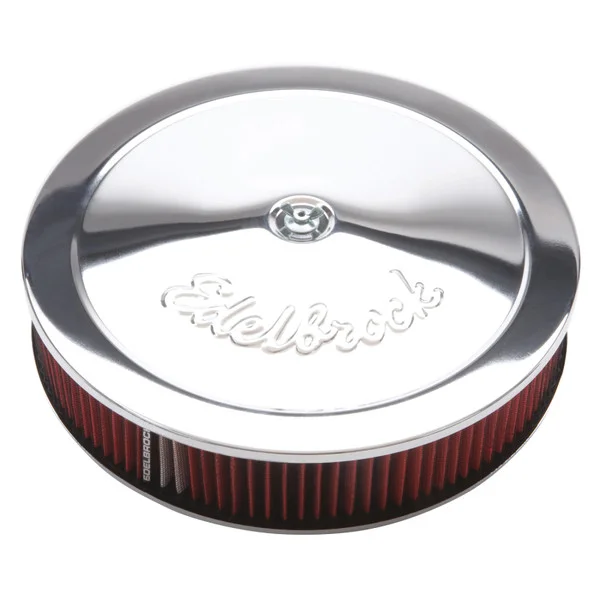 Edelbrock Air Cleaner Pro-Flo Series Round 14 In Diameter Cloth Element 3/8In Dropped Base Chrome – 1224