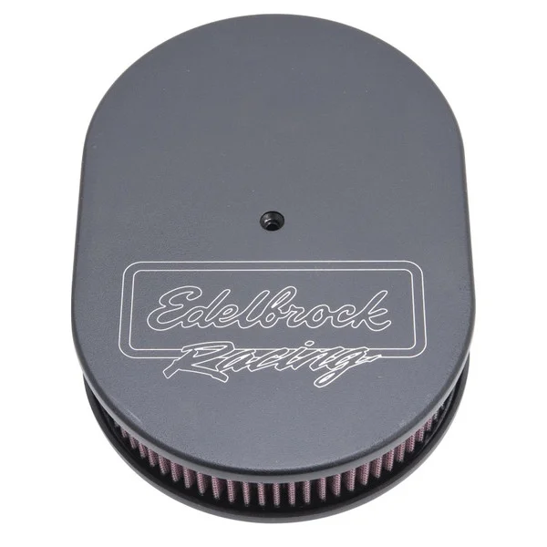 Edelbrock Air Cleaner Victor Series Oval Aluminum Top Cloth Element 11 875In X 8 25In X 3 75In Black – 42203